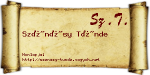 Szénásy Tünde névjegykártya