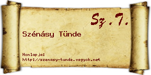 Szénásy Tünde névjegykártya