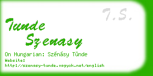 tunde szenasy business card