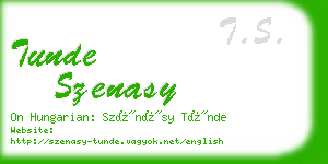 tunde szenasy business card